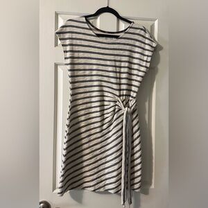 Saturday Sunday Navy Blue and Cream A-Line Dress with Dolman Sleeves Size S